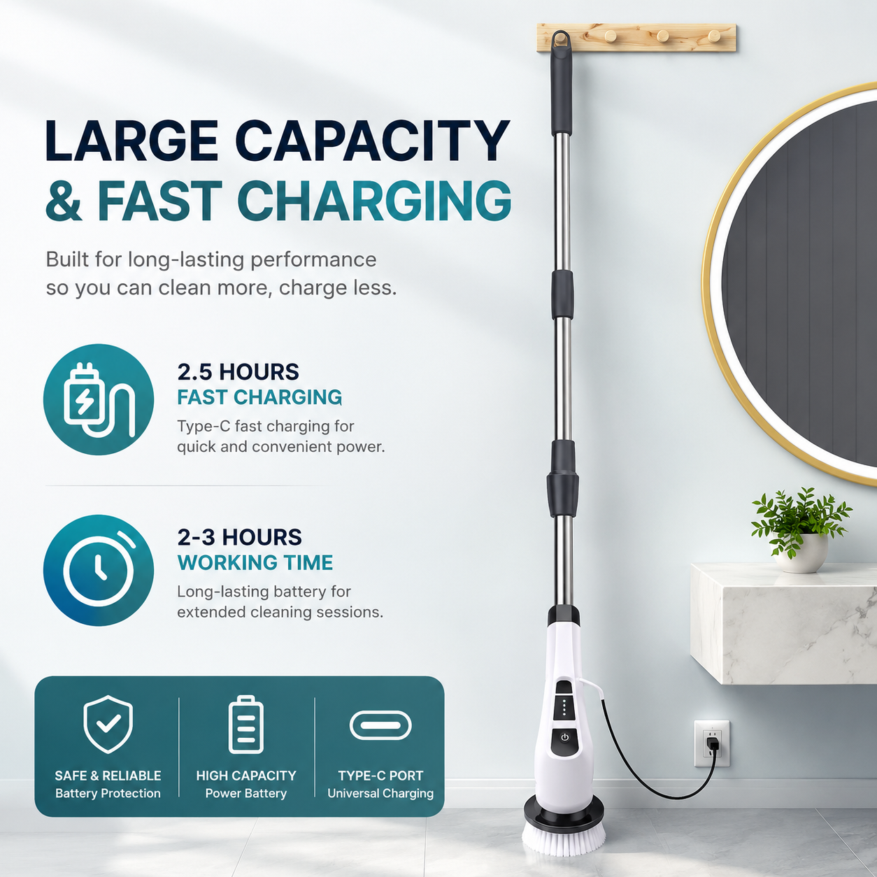 SpinScrub™ Spin Pro | Cordless 9-in-1 Electric Power Brush