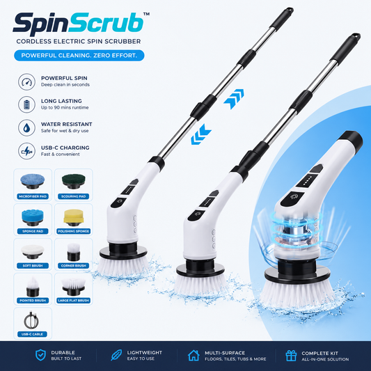 SpinScrub™ Spin Pro | Cordless 9-in-1 Electric Power Brush